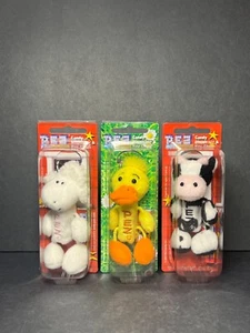 Vintage Lot of (3) Barnyard Babies Pez Petz Dispensers & Keychains in Packages - Picture 1 of 6