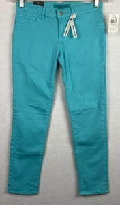 J BRAND Bright Turquoise Low Rise Crop Jean Cotton/Lycra 26 Japanese Luxe Twill - Picture 1 of 10
