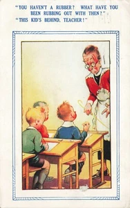 Postcard You Haven't A Rubber? Teacher and Students Humor Comic 1928 - Picture 1 of 2