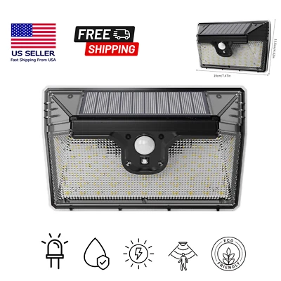 GATOR TECH Solar Power Wall Light 218 LED PIR Motion Sensor Outdoor Security Garden RV Lamp