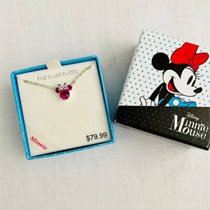 Minnie Mouse Crystal Minnie Pendant Necklace 18” chain, NEW in box - Picture 1 of 4