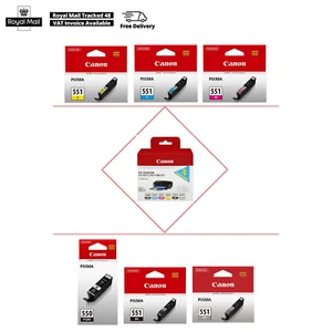 Canon PGI-550 / CLI-551 Genuine Ink Cartridges for PIXMA iX6850 MG6350 MX720 Lot - Picture 1 of 15