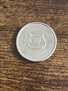 2017 Singapore 10 Ten Cents Nickel Plated Steel Coin Lion-head motif TK9615* - Picture 1 of 3