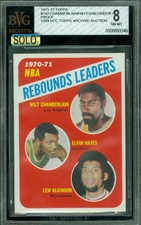 1971-72 TOPPS LOA # 142 CHAMBERLAIN / ALCINDOR HOFe PROOF BGS 8 MAC SOLO FINEST*