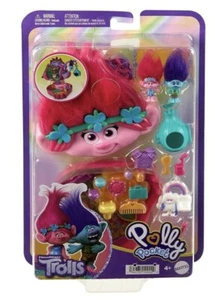 Polly Pocket DreamWorks Trolls Compact Playset with Poppy & Branch Dolls New B2 - Picture 1 of 7