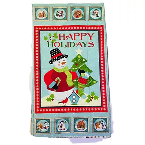 Holiday by Michele D'Amore Stoff Panel Schneemann Weihnachten Urlaub Maße 24x44 - Bild 1 von 12