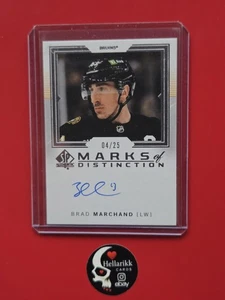 2024-25 Brad Marchand SP Authentic Marks Of Distinction /25 Auto #MD-BM UD - Bild 1 von 2