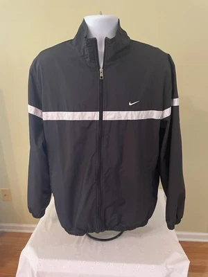 Nike Cremallera Completa Golf Cortavientos y Malla Forrada Hombres XL Negro y Blanco Chaqueta Bolsillos Foto 1 de 4