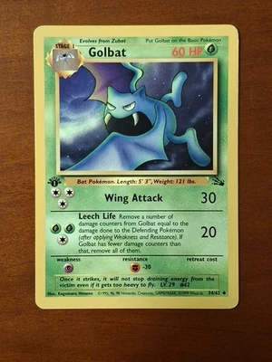 Golbat 34/62 English Fossil pokemon Card TCG 1st Edition 1999 - Imagen 1 de 2