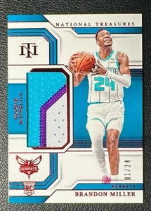 2023-24 NATIONAL TREASURES Brandon Miller Rc Rookie Red Patch Vertical 1/24! - Picture 1 of 2