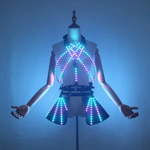 LED Colorido Brillante Vestido Disfraces Escenario Rendimiento Brillo Falda Accesorios Regalo - Imagen 1 de 19