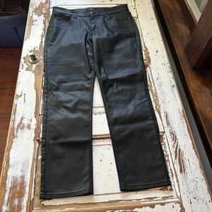 Banana Republic Black Mid Rise Slim Fit Vegan Leather Pant 30/10 - Picture 1 of 11