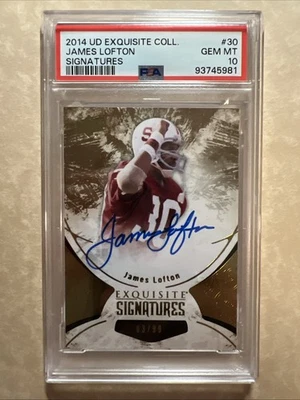 James Lofton PSA 10 2014 UD Exquisite Signatures Autograph/99 HOF Auto POP 1/1 - Image 1 of 2