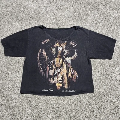 全新带标签 复古美洲原住民 Comanche John 艺术衬衫 Apache Warrior 90 年代 — 第 1/4 张图片