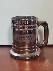 Bud Light Shot Glass Mug Silver Clear From 2000 Mini Stein Advertising Logo - Picture 1 of 5