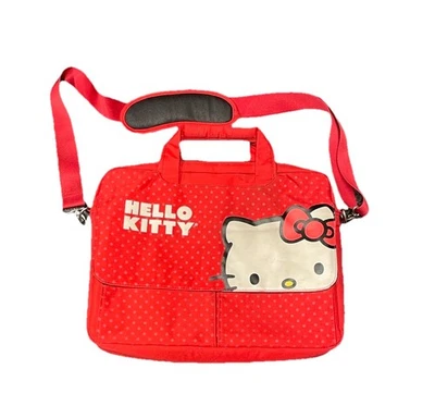 Hello Kitty Mensajero Bolso para Laptop Estuche Estilo Horizontal Rojo, Bolso para Computadora Raro Foto 1 de 4