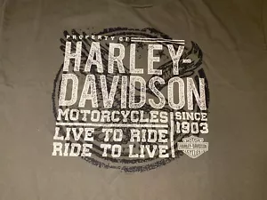 Harley Davidson Live to Ride Ride to Live Shirt Size XL Berts St Pete FL - Picture 1 of 7