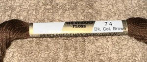Mercerized Embroidery 6 Strand Floss 9 Yards #74 Dk. Col Brown - Picture 1 of 3
