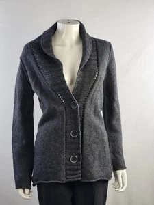 ESPRIT Grey Shawl Collar Cardigan Merino Wool Viscose Mix Button Front  UK L - Picture 1 of 11