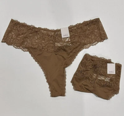 Micro tanga feminina plus size com cintura de renda - Auden caramelo 2X (2 peças) - Imagem 1 de 3