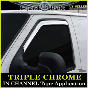 1992-2014 Ford E-SERIES WAGON E150 E250 E350 IN CHANNEL Chrome Door Vent Visors - Picture 1 of 3