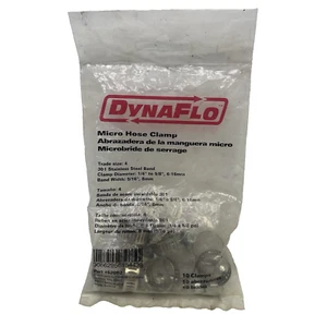 DynaFlo 62002 - Micro Hose Clamps Size 4 - 1/4" to 5/8" (10-Pack) - UNOPENED - Picture 1 of 6