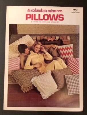 Columbia Minerva Pillows 8 Items To Knit and Crochet Leaflet 2589 - Image 1 of 2