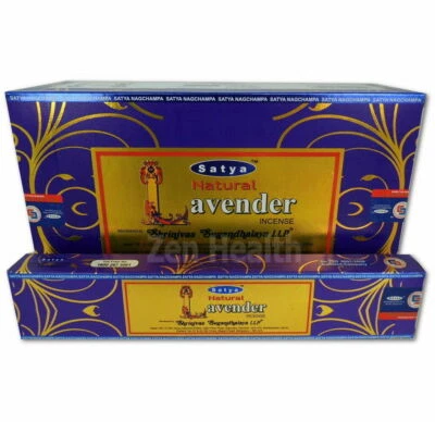 12 x Lavender Incense Joss Sticks Satya Nag Champa Calming Relaxing Puja Yoga  - Image 1 of 4