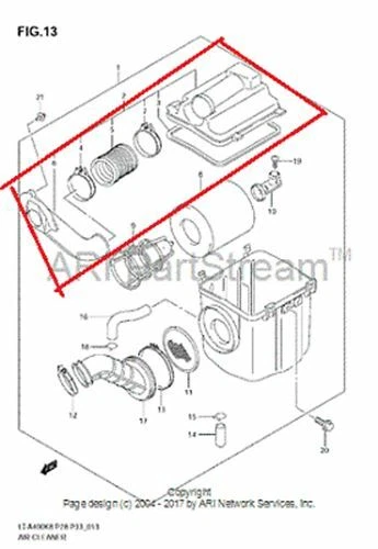 NEW OEM SUZUKI KING QUAD LT-A 400 AIR CLEANER INLET LID ASSEMBLY Foto 1 de 1