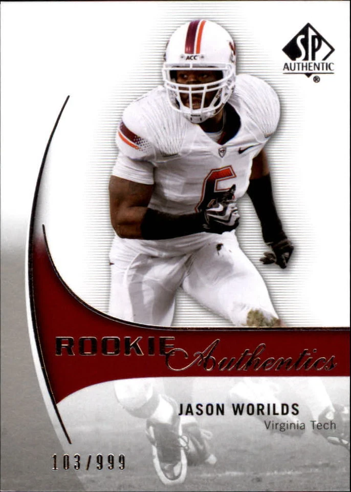 B2917- 2010 SP Authentic #206 Jason Worilds RC /999 SAMPLE PIC - Image 1 of 2