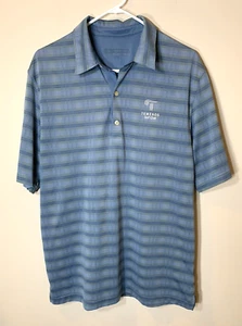 Camisa polo Temenos Golf Club para hombre grande azul microfibra rendimiento Anguila - Imagen 1 de 8