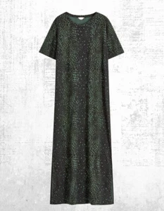 Ex HUSH Women's Short Sleeve Animal Print Jamie Dress in Khaki Green - Picture 1 of 5
