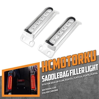 Chrome Saddlebag Filler Support Light Clear Lens For Harley 14-19 Electra Glide - Image 1 of 4