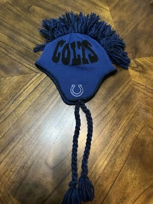 Indianapolis Colts Youth Beanie Mohawk NFL Team Apparel Winter Hat - Image 1 of 4