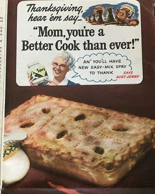 SPRY VEGETABLE SHORTENING Newspaper Advertisement w Pie Recipes on Other Side - Image 1 of 4