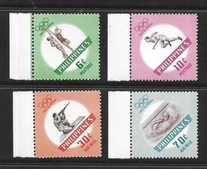 PHILIPPINES COMPLETE STAMP SET SCOTT #821-822, C85-C86 W/ MARGINS MNH OLYMPICS - Picture 1 of 2