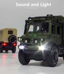 1/32 UNIMOG U4000 Motorhome Alloy Touring Car Model Diecast Metal Off-road Toy - Picture 1 of 27