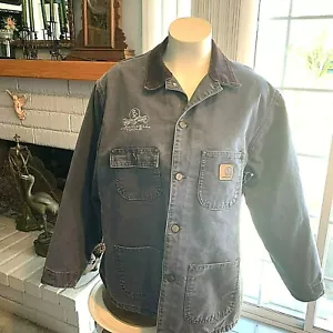 Men's XXL Carhartt Jacket Blanket-Lined Duck Denim Embroidered w Cornwell Tools - Picture 1 of 9