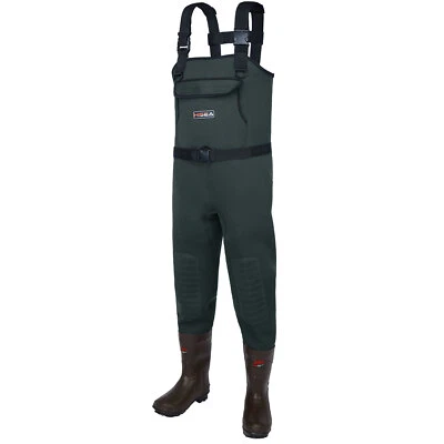 HISEA 200G Insulated Neoprene Fishing Hunting Wader Cleated Bootfoot Chest Wader - Image 1 of 4