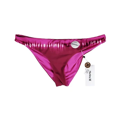 Nuevo Bikini Hurley Parte Inferior de Natación Talla XL Cobertura Moderada Rosa Reversible Playa Foto 1 de 4