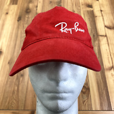 Vintage Ray-Ban Red Poly/Cotton 'Never Hide' Strapback Cap Adult OSFA