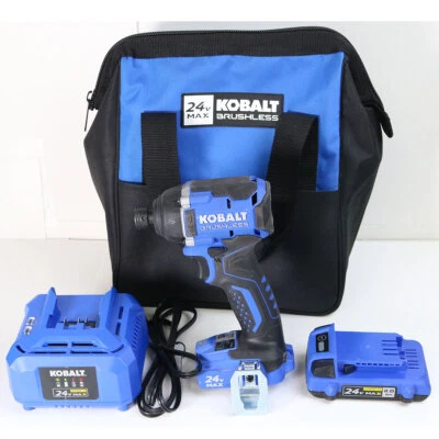 Cargador de batería Kobalt 24V Max litio 1/4" sin escobillas atornillador de impacto KID 124B-03 Foto 1 de 4