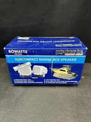 Poly-planar® Waterproof Marine Stereo Subcompact Box Speakers 80W Fits Any Place - Image 1 of 4