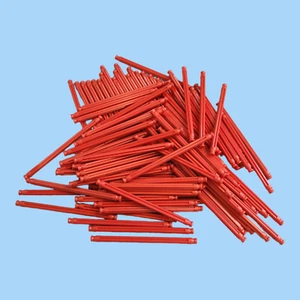 100 Micro K'nex Ersatzteile rote Stange 63 mm - Bild 1 von 2