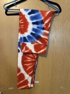 Lularoe TC2 Red White Blue Tie Dye Leggings NWOT Yoga Waist USA Patriotic - Picture 1 of 3