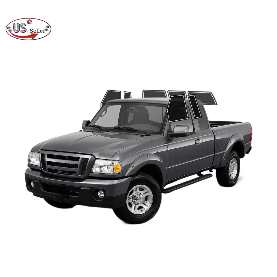预切全侧窗膜任何色调适用于福特 Ranger Super Cab 2001 - 2011 — 第 1/4 张图片