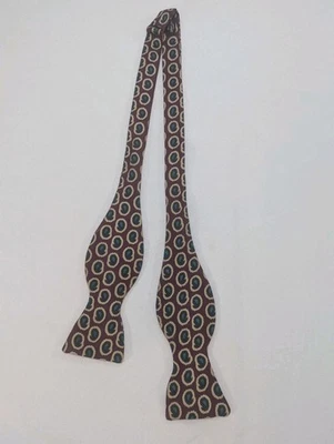 Pajarita Talbott 100 % seda rojo oscuro crema verde pajarita ajustable geométrica Foto 1 de 4