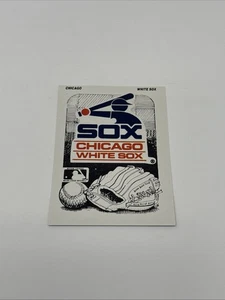 Vintage Chicago White Sox 1987 Fleer MLB Logo Karte (Rottöne/Engel Aufkleber auf Rückseite) - Bild 1 von 2