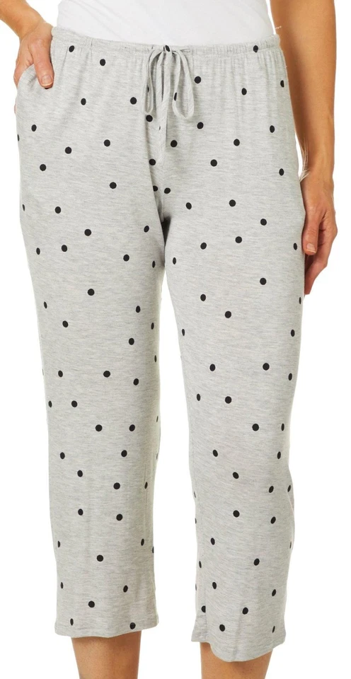 Ellen Tracy Women's Drawstring Lounge Capri Pajama Pant, Grey, X-LARGE - Image 1 of 1