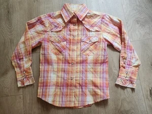 Wired Heart Girls Western Shirt Size S Small 6-7 Youth Yellow Plaid Jewel Snap - Picture 1 of 4